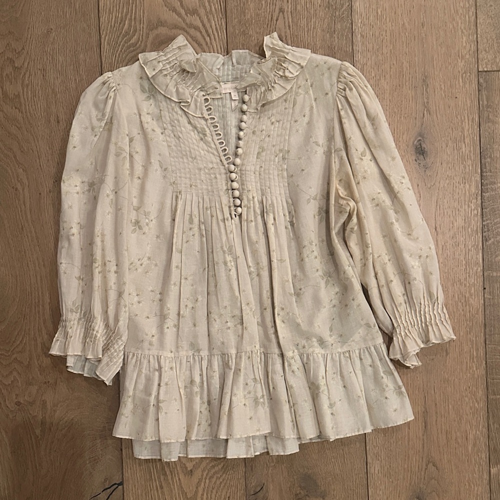 Rebecca Taylor Adela Viole Blush Floral Blouse - Picture 4 of 9
